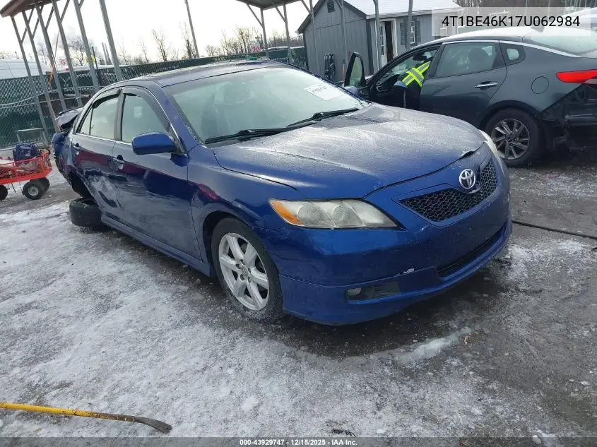 4T1BE46K17U062984 2007 Toyota Camry Se