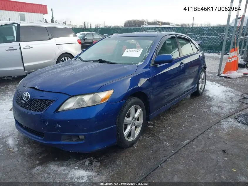 4T1BE46K17U062984 2007 Toyota Camry Se