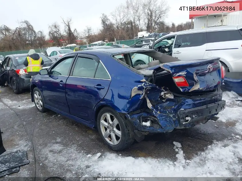 4T1BE46K17U062984 2007 Toyota Camry Se
