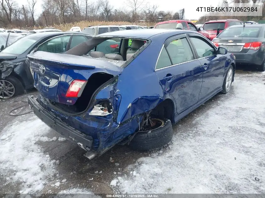 4T1BE46K17U062984 2007 Toyota Camry Se