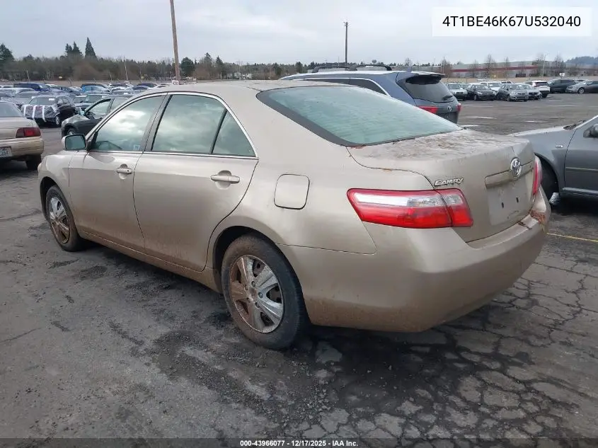 4T1BE46K67U532040 2007 Toyota Camry Le
