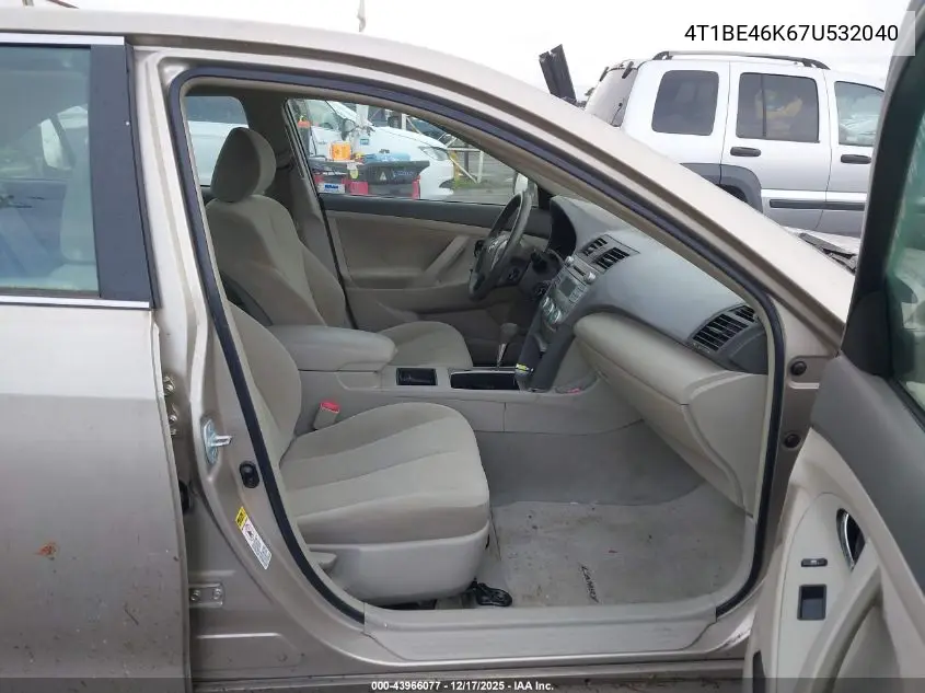 4T1BE46K67U532040 2007 Toyota Camry Le