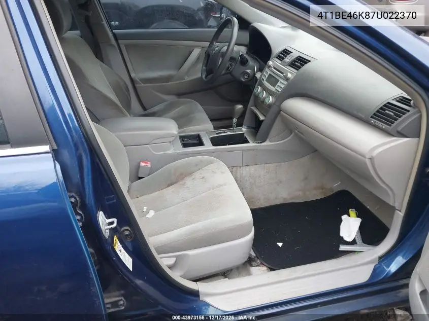 4T1BE46K87U022370 2007 Toyota Camry Le