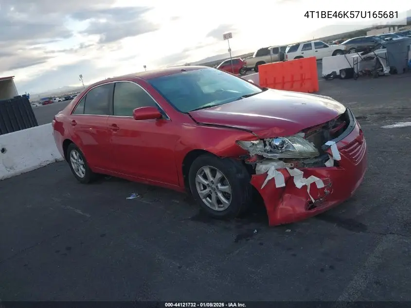 4T1BE46K57U165681 2007 Toyota Camry Le