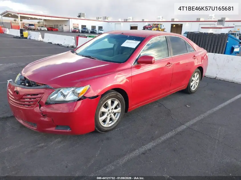 4T1BE46K57U165681 2007 Toyota Camry Le