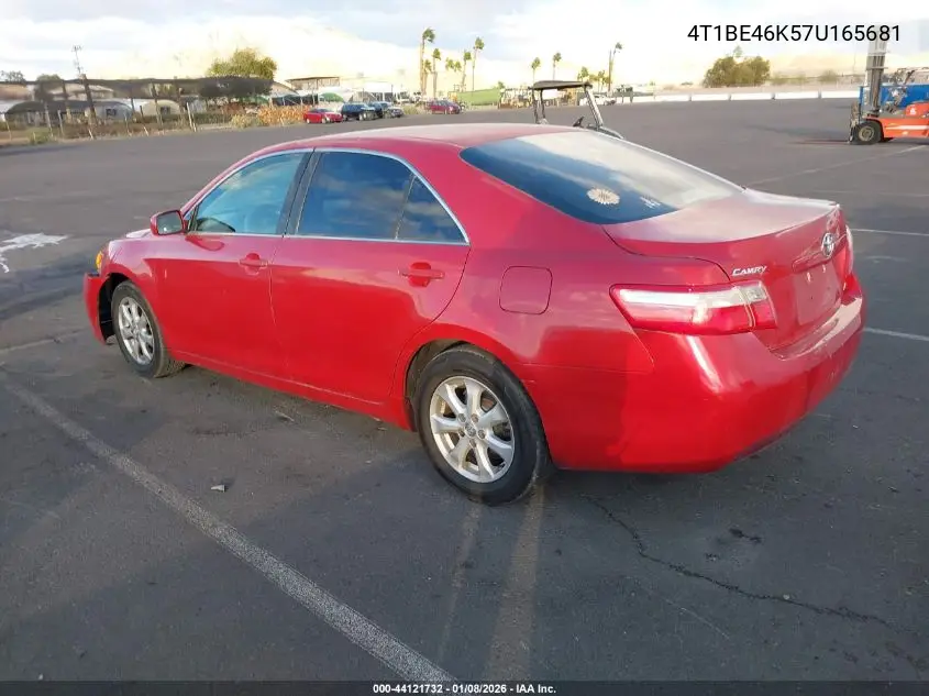 4T1BE46K57U165681 2007 Toyota Camry Le