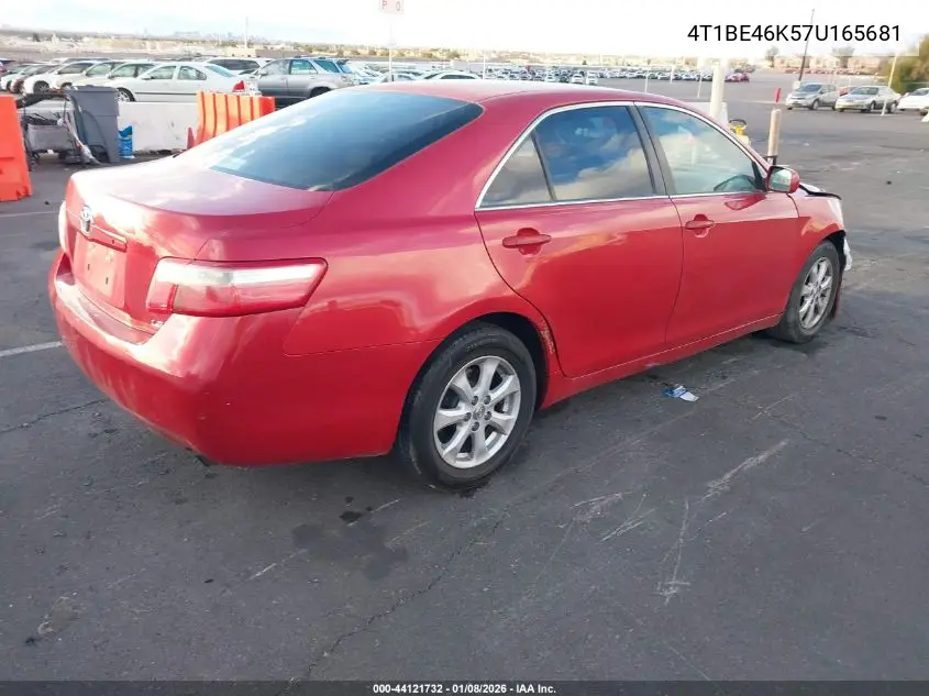 4T1BE46K57U165681 2007 Toyota Camry Le