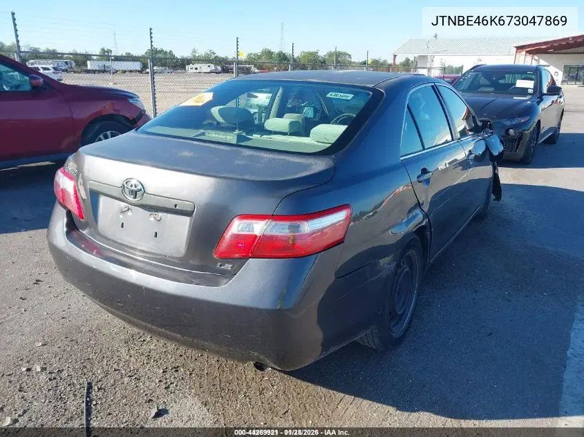 JTNBE46K673047869 2007 Toyota Camry Le