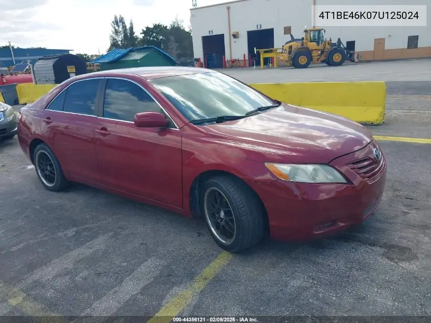4T1BE46K07U125024 2007 Toyota Camry Le