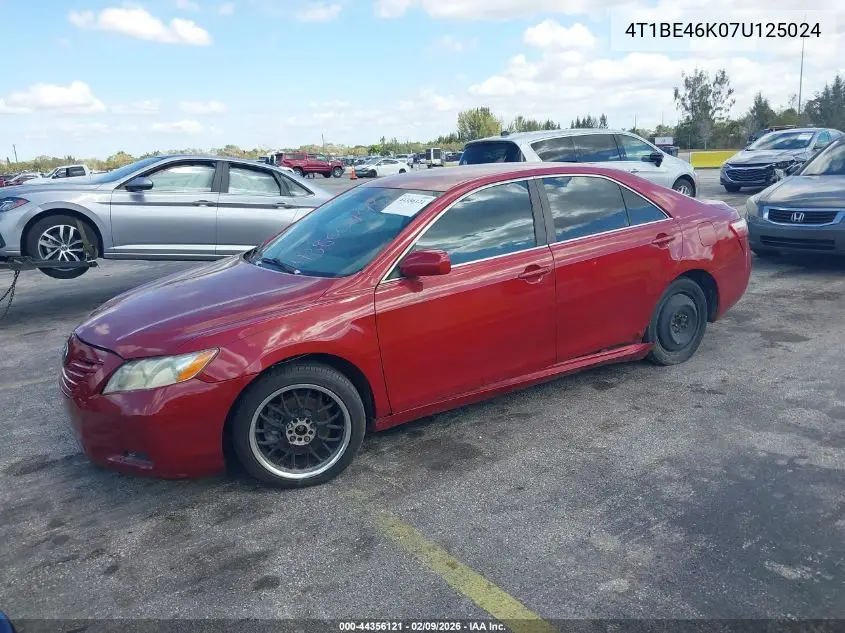 4T1BE46K07U125024 2007 Toyota Camry Le