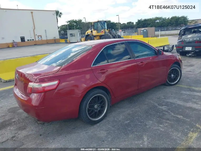 4T1BE46K07U125024 2007 Toyota Camry Le