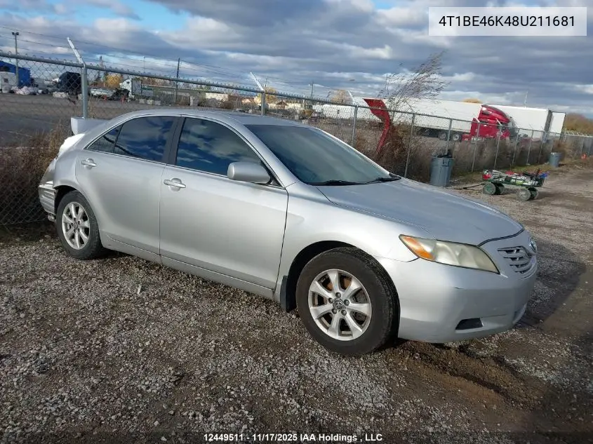 4T1BE46K48U211681 2008 Toyota Camry Ce/Le/Xle/Se