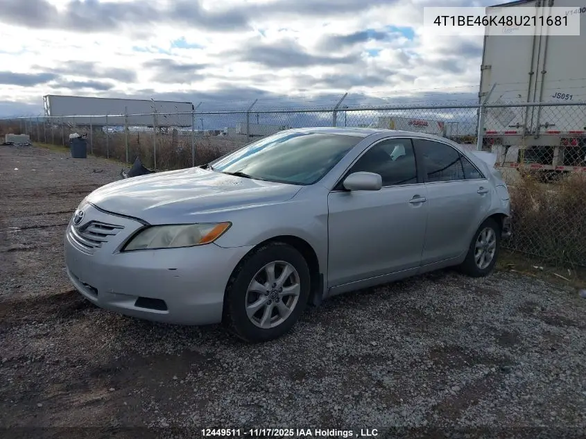 4T1BE46K48U211681 2008 Toyota Camry Ce/Le/Xle/Se
