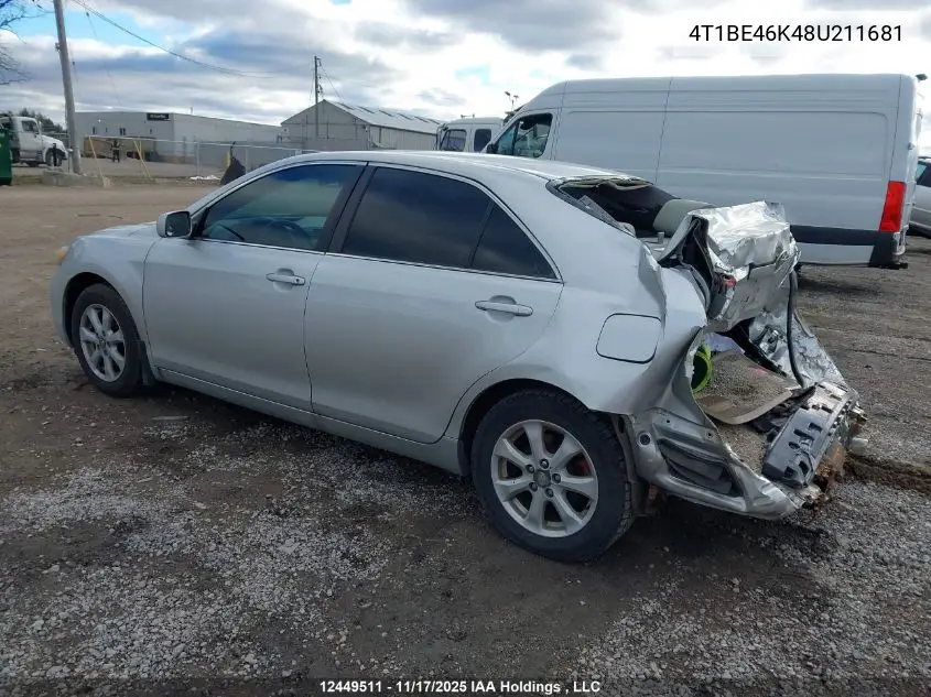 4T1BE46K48U211681 2008 Toyota Camry Ce/Le/Xle/Se