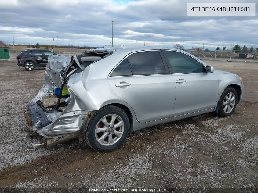4T1BE46K48U211681 2008 Toyota Camry Ce/Le/Xle/Se