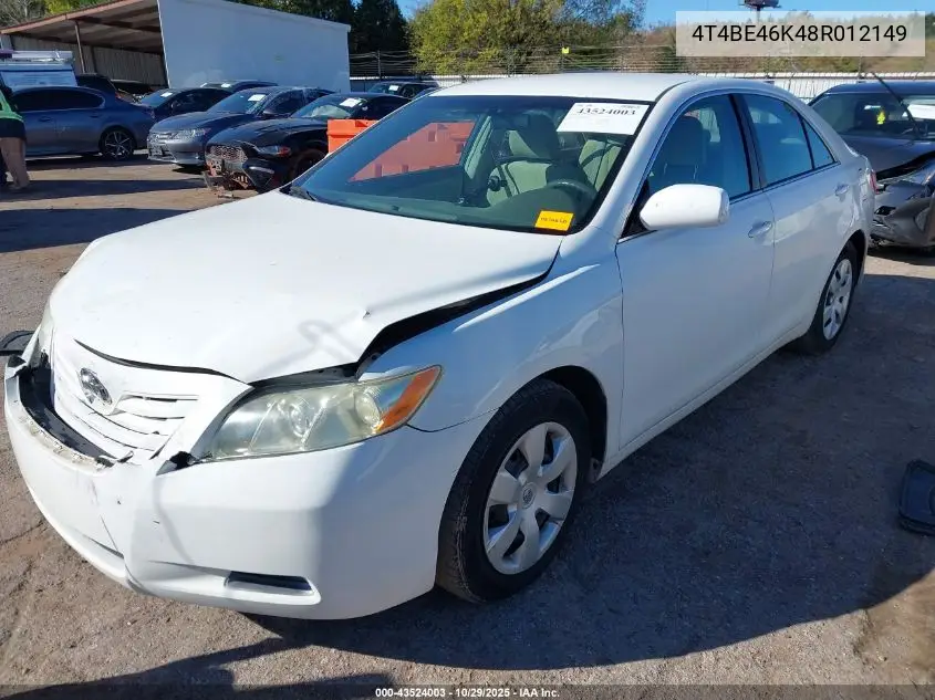 4T4BE46K48R012149 2008 Toyota Camry Le