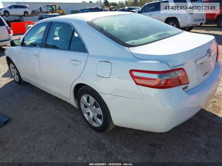 4T4BE46K48R012149 2008 Toyota Camry Le