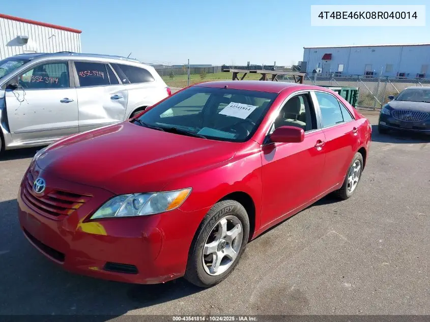 4T4BE46K08R040014 2008 Toyota Camry Le