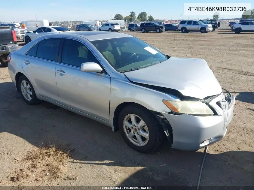 4T4BE46K98R032736 2008 Toyota Camry Le