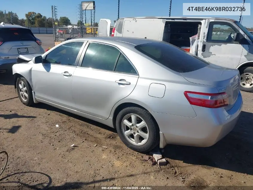 4T4BE46K98R032736 2008 Toyota Camry Le