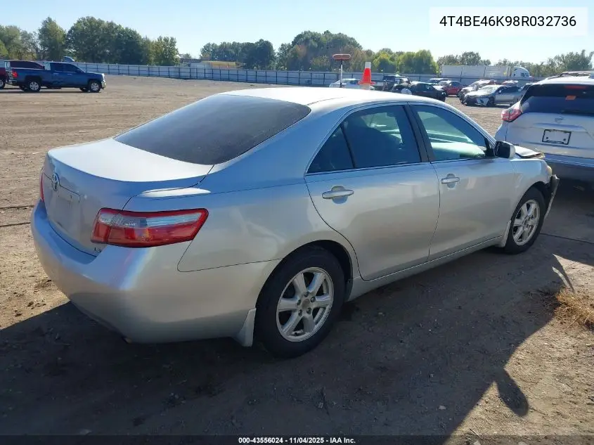4T4BE46K98R032736 2008 Toyota Camry Le