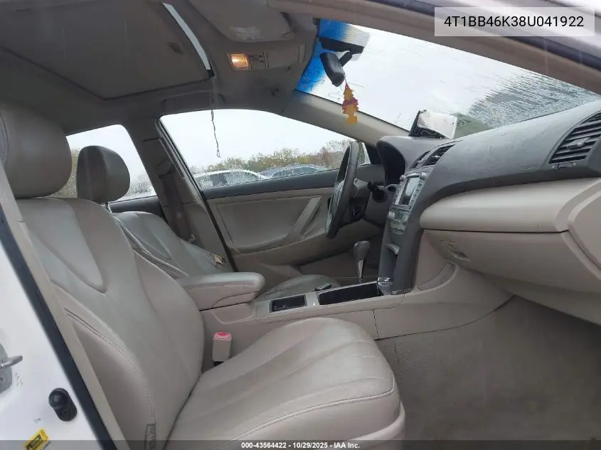 4T1BB46K38U041922 2008 Toyota Camry Hybrid
