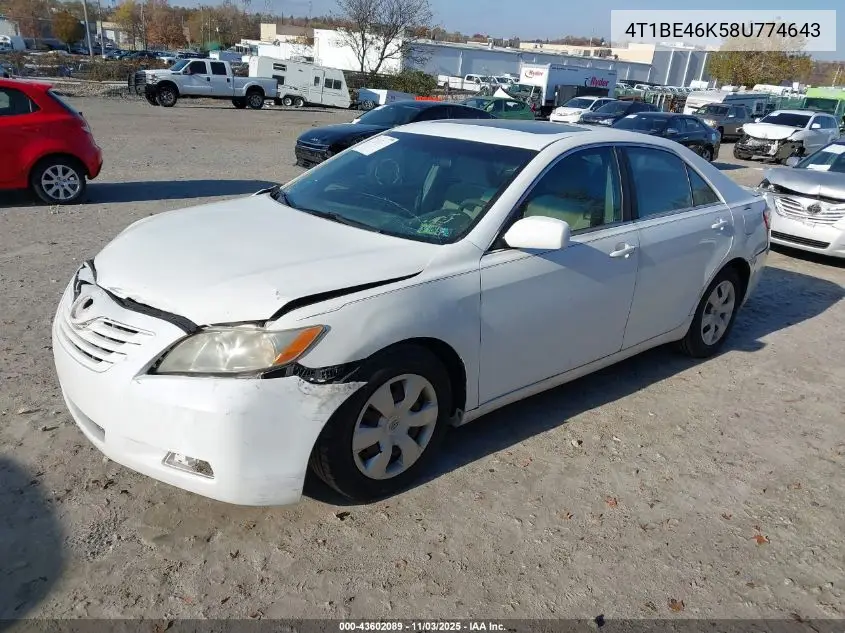 4T1BE46K58U774643 2008 Toyota Camry Le