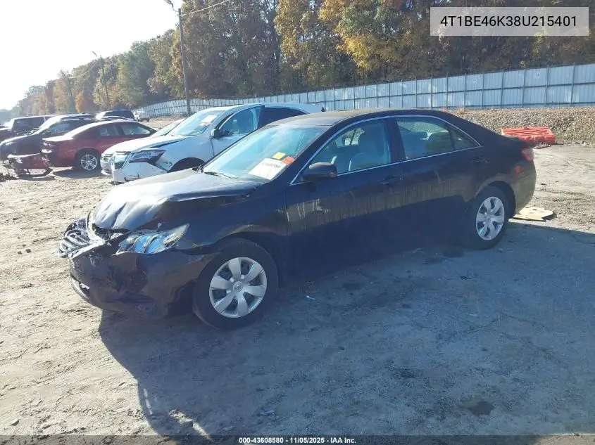 4T1BE46K38U215401 2008 Toyota Camry Le