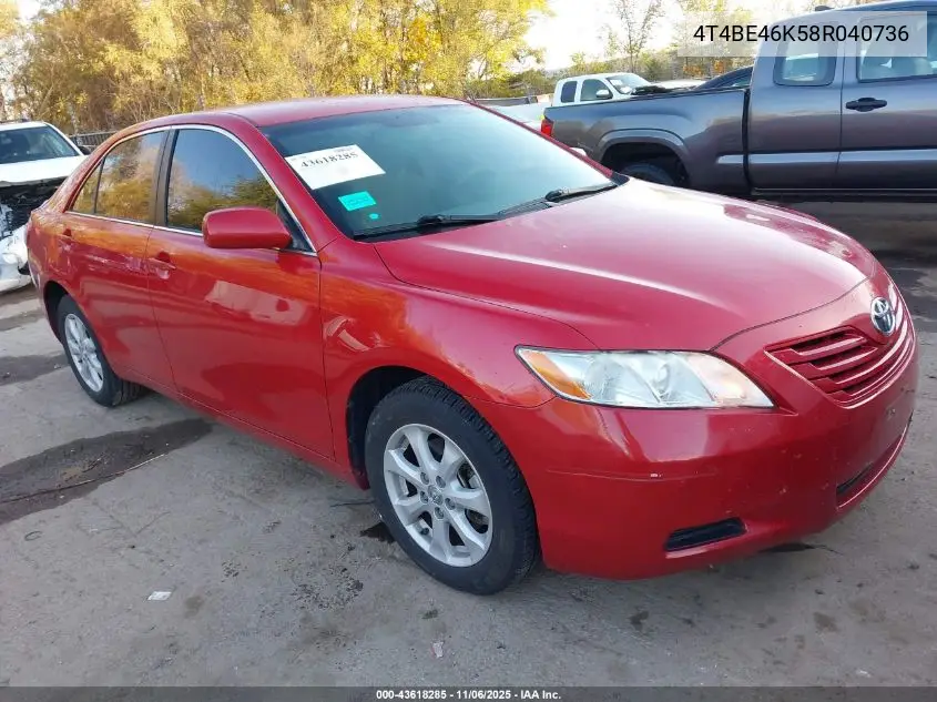 4T4BE46K58R040736 2008 Toyota Camry Le