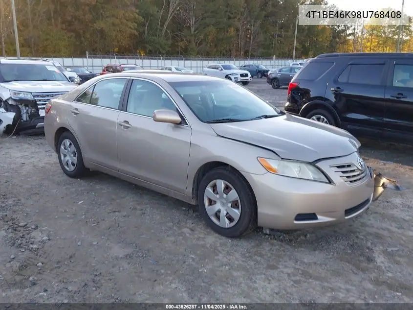 4T1BE46K98U768408 2008 Toyota Camry Le