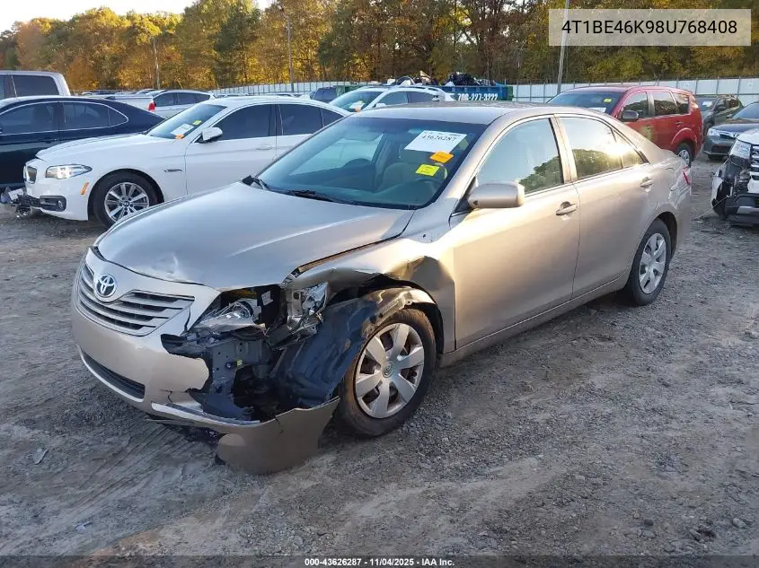 4T1BE46K98U768408 2008 Toyota Camry Le