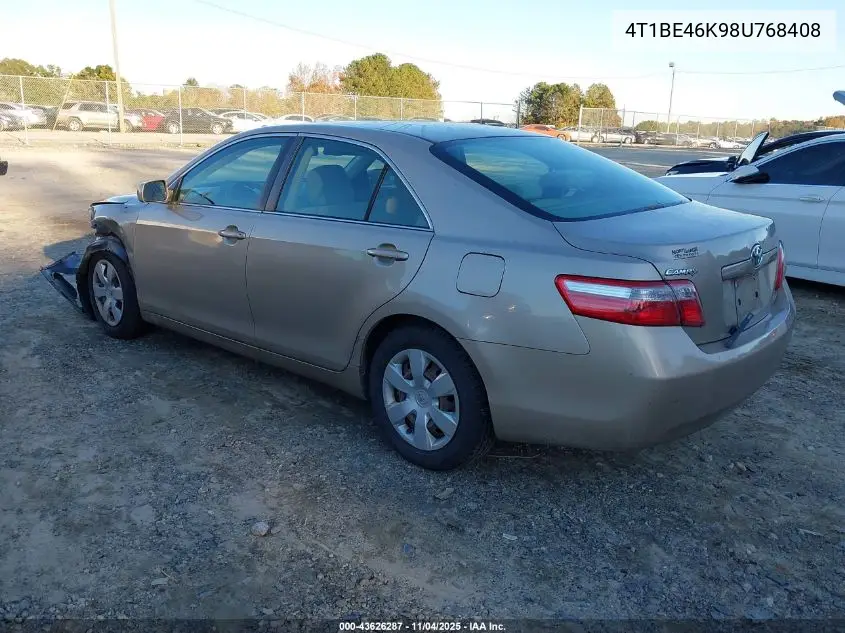 4T1BE46K98U768408 2008 Toyota Camry Le