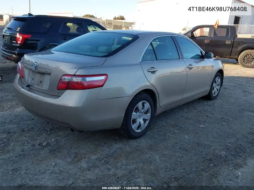 4T1BE46K98U768408 2008 Toyota Camry Le