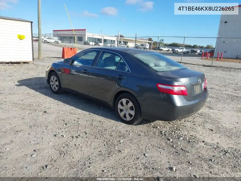 4T1BE46KX8U226265 2008 Toyota Camry Le