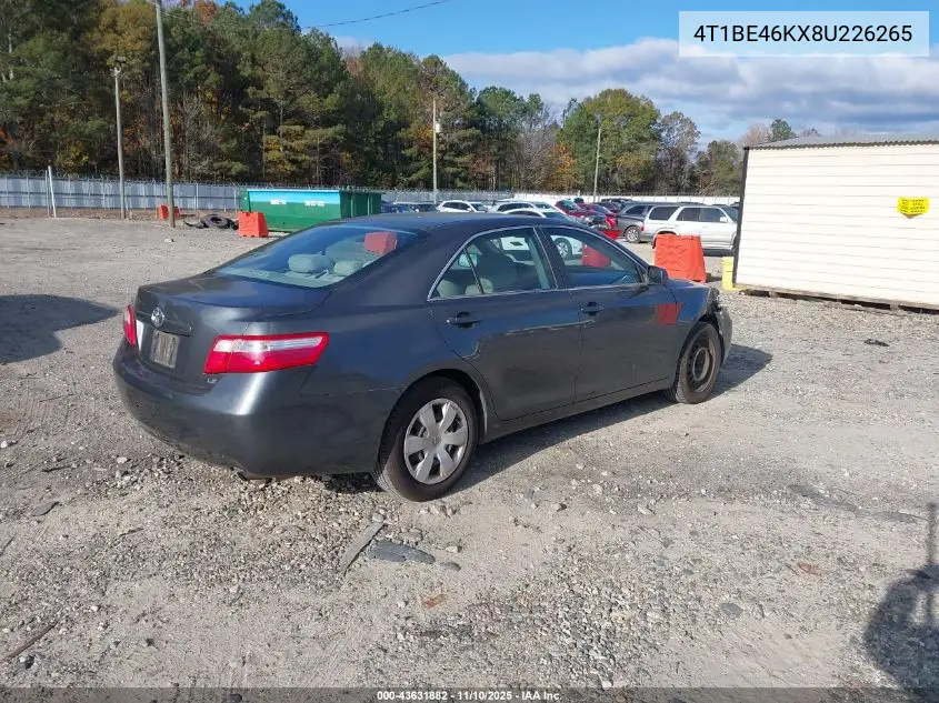 4T1BE46KX8U226265 2008 Toyota Camry Le
