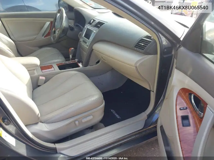 4T1BK46KX8U065540 2008 Toyota Camry Xle V6