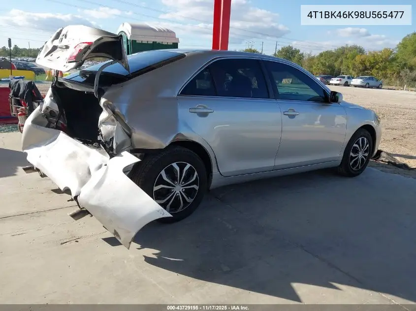 4T1BK46K98U565477 2008 Toyota Camry Le V6