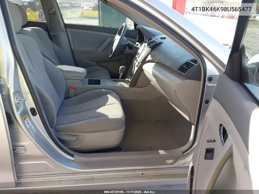 4T1BK46K98U565477 2008 Toyota Camry Le V6