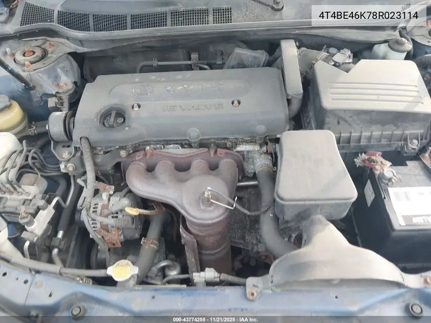 4T4BE46K78R023114 2008 Toyota Camry Le