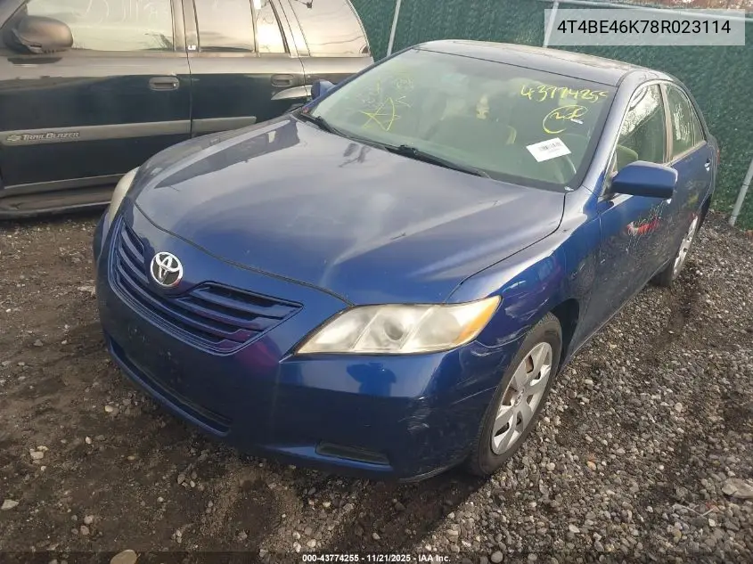4T4BE46K78R023114 2008 Toyota Camry Le