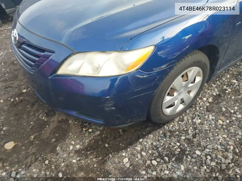 4T4BE46K78R023114 2008 Toyota Camry Le