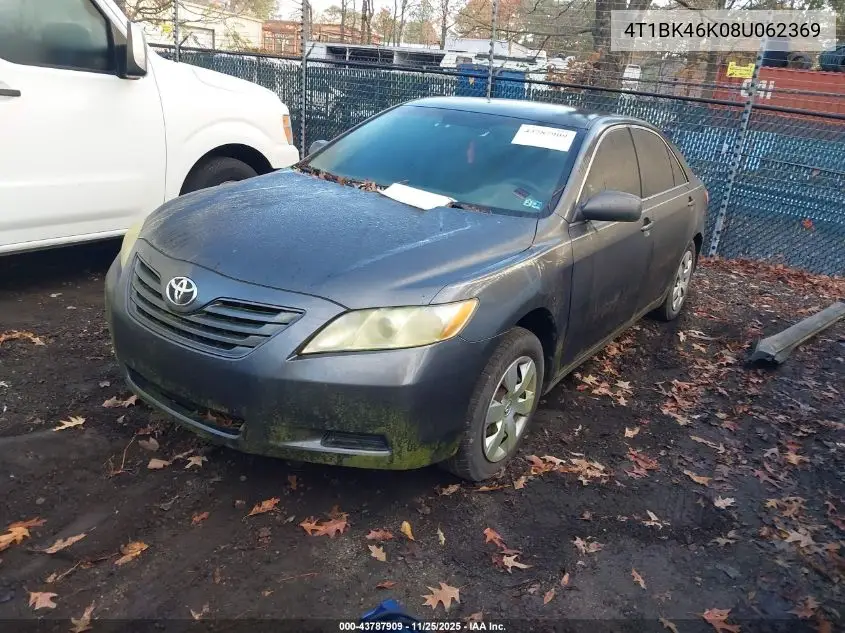 4T1BK46K08U062369 2008 Toyota Camry Le V6