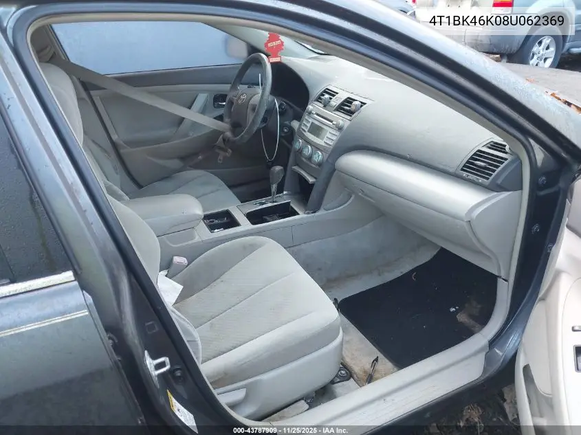 4T1BK46K08U062369 2008 Toyota Camry Le V6