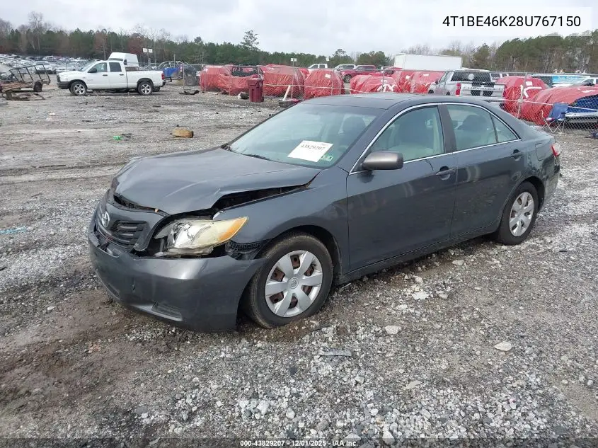 4T1BE46K28U767150 2008 Toyota Camry Le