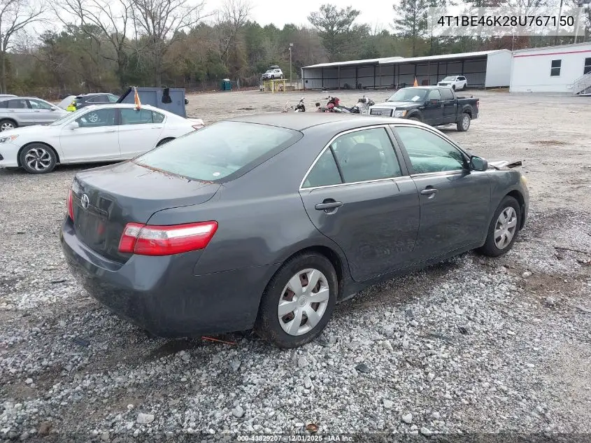4T1BE46K28U767150 2008 Toyota Camry Le