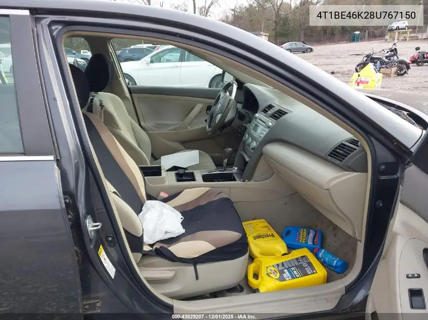 4T1BE46K28U767150 2008 Toyota Camry Le