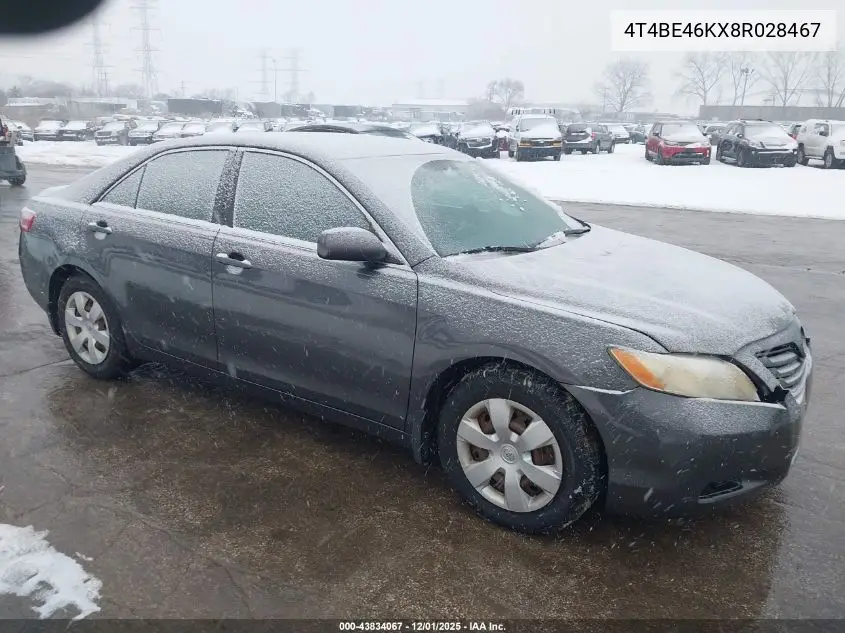 4T4BE46KX8R028467 2008 Toyota Camry Le