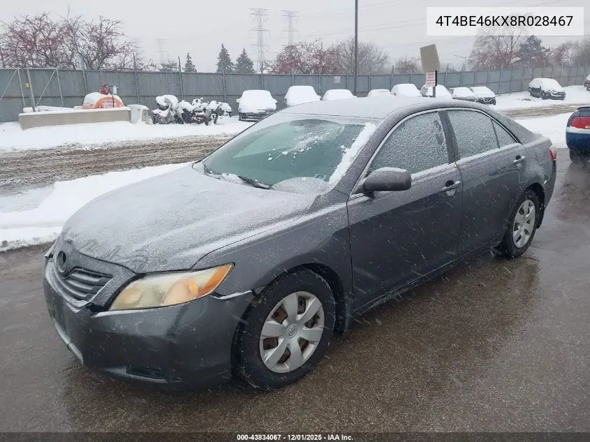 4T4BE46KX8R028467 2008 Toyota Camry Le