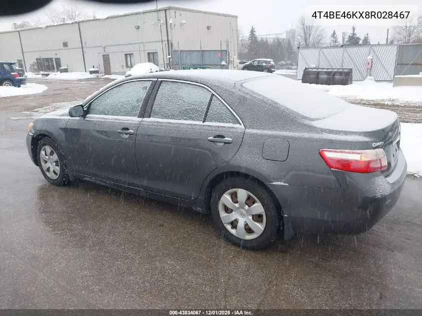 4T4BE46KX8R028467 2008 Toyota Camry Le