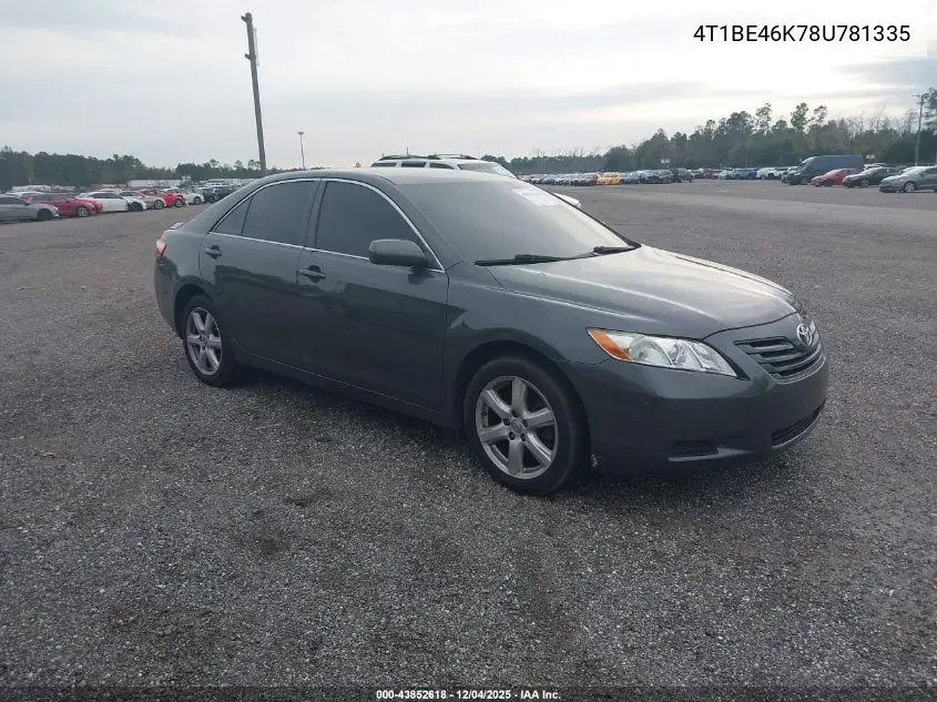 4T1BE46K78U781335 2008 Toyota Camry Le